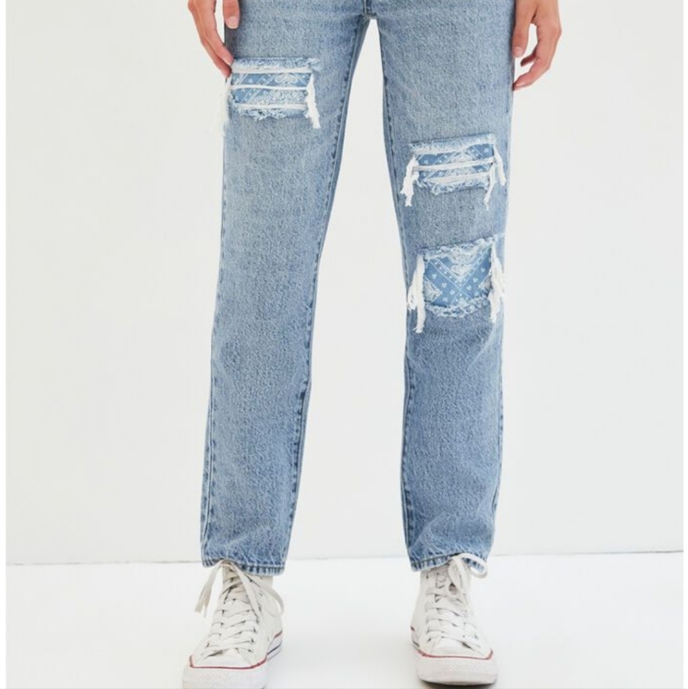 Pacsun bandana patch mom jeans - Picture 2 of 11